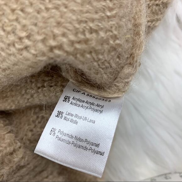 La Redoute Cowl Neck Sweater Tan Size S Wool Blend - Picture 6 of 7